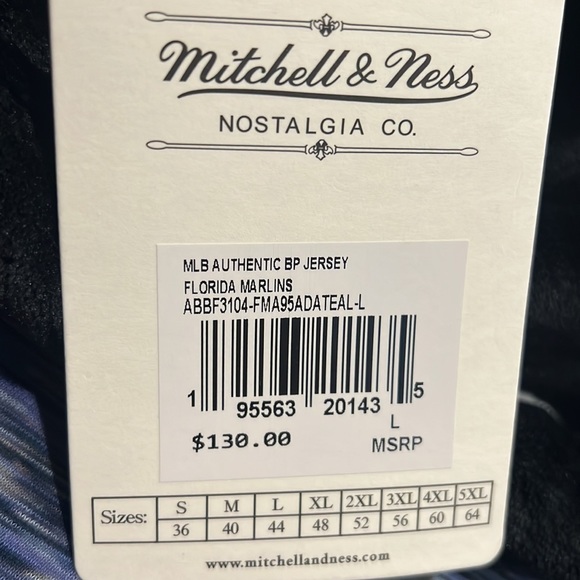 Mitchell & Ness Andre Dawson Teal Florida Marlins Mesh Batting Practice Jersey - Picture 5 of 5